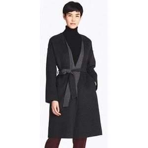 Uniqlo Dark Grey Gray Wool Coat